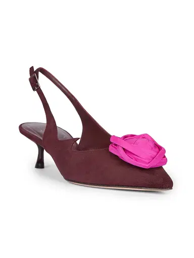 Roger Vivier Women's I Love Vivier 45MM Rose Suede Slingback Pumps | Thumbnail 2 Roger Vivier Women's I Love Vivier 45MM Rose Suede Slingback Pumps | Thumbnail 2