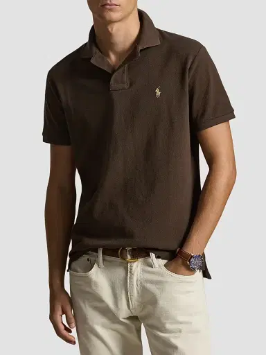 Polo Ralph Lauren Men's The Iconic Mesh Polo Shirt - Nutmeg Brown | Thumbnail 4 Polo Ralph Lauren Men's The Iconic Mesh Polo Shirt - Nutmeg Brown | Thumbnail 4