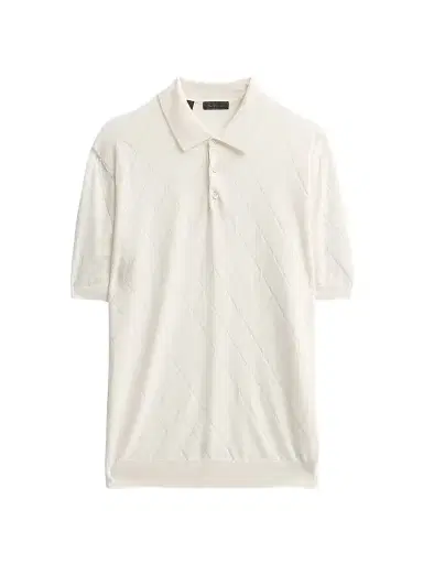 Saks Fifth Avenue Men's COLLECTION Diamond-Knit Cotton Polo Shirt | Thumbnail 1 Saks Fifth Avenue Men's COLLECTION Diamond-Knit Cotton Polo Shirt | Thumbnail 1
