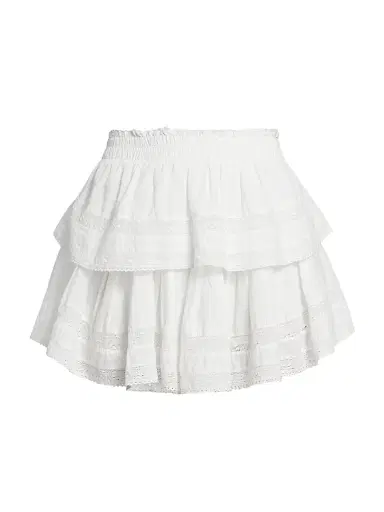 LoveShackFancy Women's Tiered Ruffle Mini Skirt - Antique White | Thumbnail 1 LoveShackFancy Women's Tiered Ruffle Mini Skirt - Antique White | Thumbnail 1