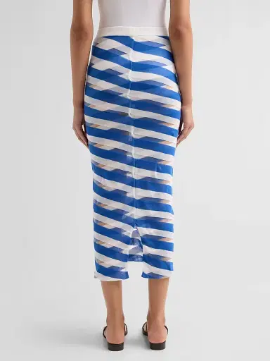 Stella McCartney Women's Graphic Sheer Striped Midi Skirt - Size XS | Thumbnail 3 Stella McCartney Women's Graphic Sheer Striped Midi Skirt - Size XS | Thumbnail 3