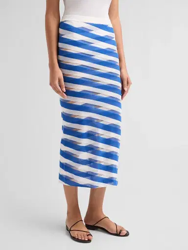Stella McCartney Women's Graphic Sheer Striped Midi Skirt - Size XS | Thumbnail 4 Stella McCartney Women's Graphic Sheer Striped Midi Skirt - Size XS | Thumbnail 4