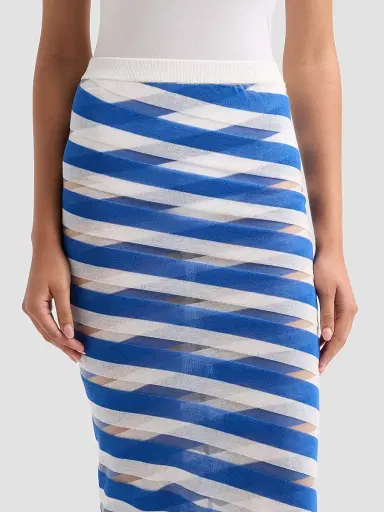 Stella McCartney Women's Graphic Sheer Striped Midi Skirt - Size XS | Thumbnail 5 Stella McCartney Women's Graphic Sheer Striped Midi Skirt - Size XS | Thumbnail 5