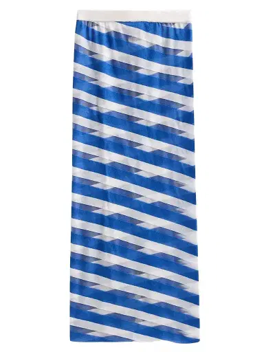 Stella McCartney Women's Graphic Sheer Striped Midi Skirt - Size XS | Thumbnail 1 Stella McCartney Women's Graphic Sheer Striped Midi Skirt - Size XS | Thumbnail 1