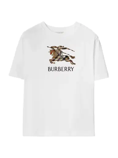Burberry Little Boy's & Boy's Check EKD T-Shirt - White - Size 8 | Thumbnail 1 Burberry Little Boy's & Boy's Check EKD T-Shirt - White - Size 8 | Thumbnail 1