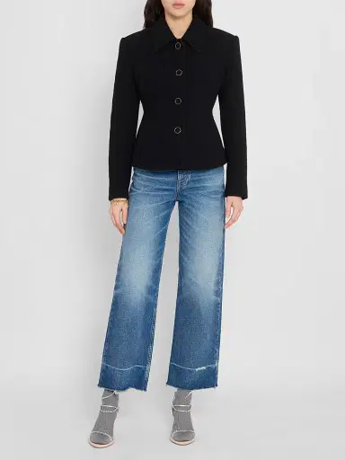 Chloé Women's Wool-Blend Bouclé Tweed Jacket - Black | Thumbnail 2 Chloé Women's Wool-Blend Bouclé Tweed Jacket - Black | Thumbnail 2