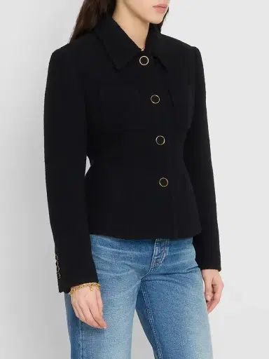 Chloé Women's Wool-Blend Bouclé Tweed Jacket - Black | Thumbnail 4 Chloé Women's Wool-Blend Bouclé Tweed Jacket - Black | Thumbnail 4