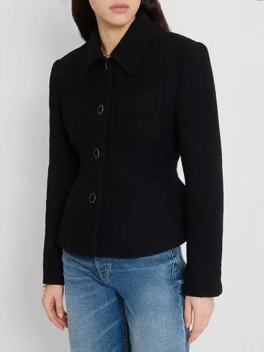 Chloé Women's Wool-Blend Bouclé Tweed Jacket - Black | Thumbnail 5 Chloé Women's Wool-Blend Bouclé Tweed Jacket - Black | Thumbnail 5