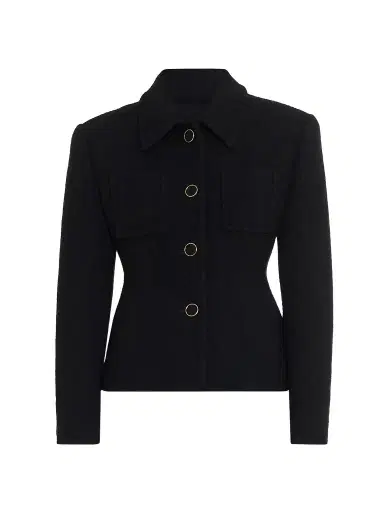 Chloé Women's Wool-Blend Bouclé Tweed Jacket - Black | Thumbnail 1 Chloé Women's Wool-Blend Bouclé Tweed Jacket - Black | Thumbnail 1