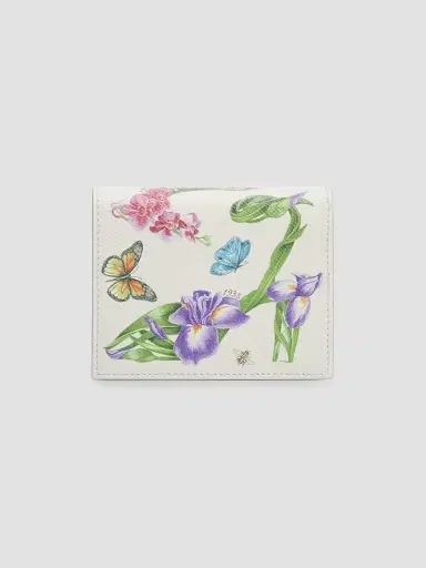Ferragamo Women's Gancini Floral Leather Compact Bifold Wallet | Thumbnail 4 Ferragamo Women's Gancini Floral Leather Compact Bifold Wallet | Thumbnail 4