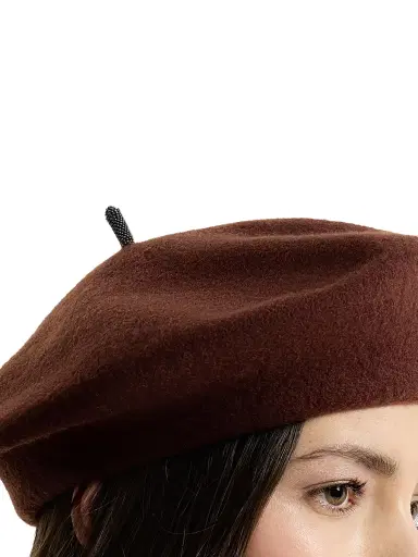 Brunello Cucinelli Women's Wool Beret Hat with Precious Detail - Ruby | Thumbnail 4 Brunello Cucinelli Women's Wool Beret Hat with Precious Detail - Ruby | Thumbnail 4