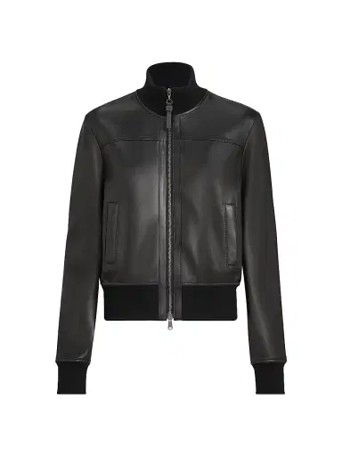 Brunello Cucinelli Women's Nappa Leather Outerwear Jacket with Monili - Black - Size 12 | Thumbnail 1 Brunello Cucinelli Women's Nappa Leather Outerwear Jacket with Monili - Black - Size 12 | Thumbnail 1