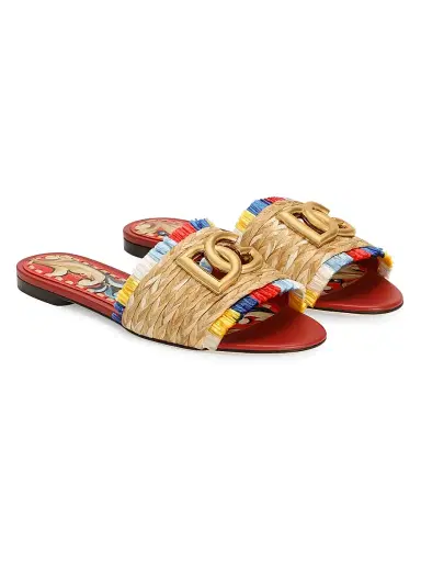 Dolce & Gabbana Women's Carretto Raffia Sandals - Naturale Multicolor | Thumbnail 2 Dolce & Gabbana Women's Carretto Raffia Sandals - Naturale Multicolor | Thumbnail 2