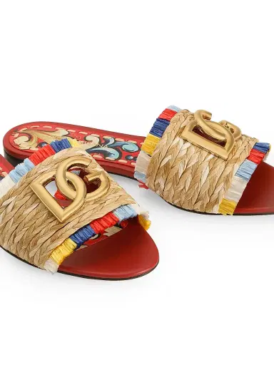Dolce & Gabbana Women's Carretto Raffia Sandals - Naturale Multicolor | Thumbnail 4 Dolce & Gabbana Women's Carretto Raffia Sandals - Naturale Multicolor | Thumbnail 4