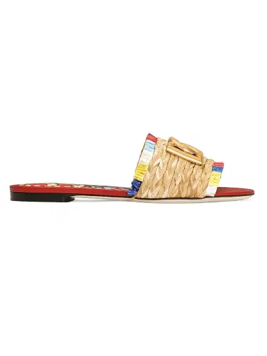 Dolce & Gabbana Women's Carretto Raffia Sandals - Naturale Multicolor | Thumbnail 1 Dolce & Gabbana Women's Carretto Raffia Sandals - Naturale Multicolor | Thumbnail 1