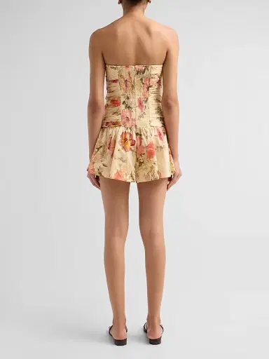 Zimmermann Women's Mahon Hibiscus Strapless Romper - Rosella Hibiscus Cream - Size 10 | Thumbnail 3 Zimmermann Women's Mahon Hibiscus Strapless Romper - Rosella Hibiscus Cream - Size 10 | Thumbnail 3