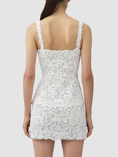 SIMKHAI Women's Rylin Floral Lace Peplum Mini Dress - | Thumbnail 3 SIMKHAI Women's Rylin Floral Lace Peplum Mini Dress - | Thumbnail 3