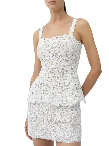SIMKHAI Women's Rylin Floral Lace Peplum Mini Dress - | Thumbnail 1 SIMKHAI Women's Rylin Floral Lace Peplum Mini Dress - | Thumbnail 1
