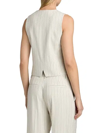 Elie Tahari Women's The Liliana Pinstriped Vest - Tan Black Pinstripe - Size 16 | Thumbnail 5 Elie Tahari Women's The Liliana Pinstriped Vest - Tan Black Pinstripe - Size 16 | Thumbnail 5