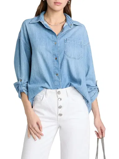 L'Agence Women's Jorah Cotton Denim Relaxed-Fit Shirt - Seattle - Size XL | Thumbnail 3 L'Agence Women's Jorah Cotton Denim Relaxed-Fit Shirt - Seattle - Size XL | Thumbnail 3