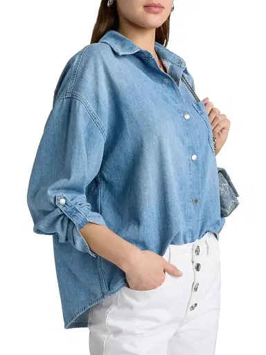 L'Agence Women's Jorah Cotton Denim Relaxed-Fit Shirt - Seattle - Size XL | Thumbnail 6 L'Agence Women's Jorah Cotton Denim Relaxed-Fit Shirt - Seattle - Size XL | Thumbnail 6