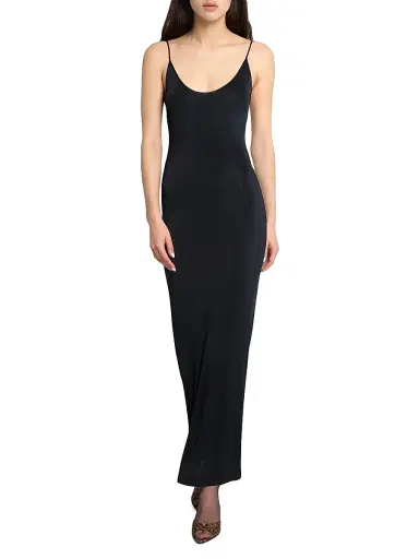 Saint Laurent Women's Cassandre-Chain Backless Dress in Knit | Thumbnail 2 Saint Laurent Women's Cassandre-Chain Backless Dress in Knit | Thumbnail 2