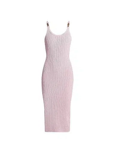 Versace Women's La Vacanza Mesh Rib-Knit Tank Midi-Dress - Light Mauve - Size 2 | Thumbnail 1 Versace Women's La Vacanza Mesh Rib-Knit Tank Midi-Dress - Light Mauve - Size 2 | Thumbnail 1