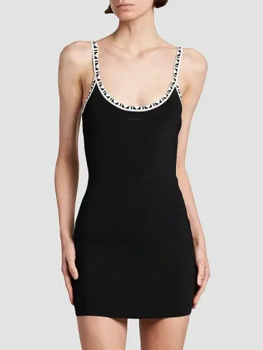 Versace Women's La Vacanza Graphic Trim Tank Minidress - Black - Size 10 | Thumbnail 3 Versace Women's La Vacanza Graphic Trim Tank Minidress - Black - Size 10 | Thumbnail 3