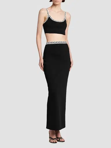 Versace Women's La Vacanza Graphic Trim Maxi Skirt - Black - Size 10 | Thumbnail 2 Versace Women's La Vacanza Graphic Trim Maxi Skirt - Black - Size 10 | Thumbnail 2