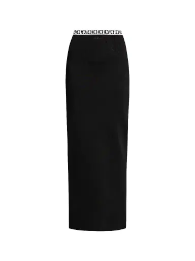 Versace Women's La Vacanza Graphic Trim Maxi Skirt - Black - Size 10 | Thumbnail 1 Versace Women's La Vacanza Graphic Trim Maxi Skirt - Black - Size 10 | Thumbnail 1