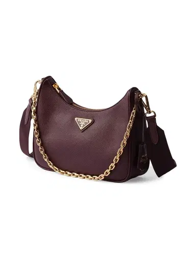 Prada Women's Re-Edition 2005 Saffiano Leather Shoulder Bag - Dark Red | Thumbnail 2 Prada Women's Re-Edition 2005 Saffiano Leather Shoulder Bag - Dark Red | Thumbnail 2