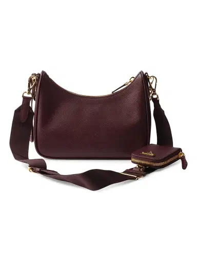 Prada Women's Re-Edition 2005 Saffiano Leather Shoulder Bag - Dark Red | Thumbnail 3 Prada Women's Re-Edition 2005 Saffiano Leather Shoulder Bag - Dark Red | Thumbnail 3
