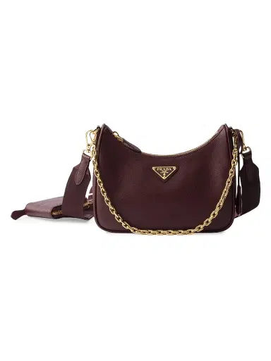Prada Women's Re-Edition 2005 Saffiano Leather Shoulder Bag - Dark Red | Thumbnail 1 Prada Women's Re-Edition 2005 Saffiano Leather Shoulder Bag - Dark Red | Thumbnail 1