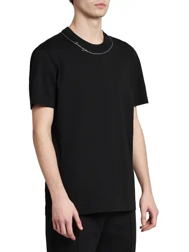 Dolce & Gabbana Men's Logo Cotton Crewneck T-Shirt - Nero | Thumbnail 4 Dolce & Gabbana Men's Logo Cotton Crewneck T-Shirt - Nero | Thumbnail 4