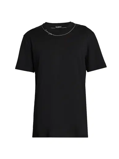 Dolce & Gabbana Men's Logo Cotton Crewneck T-Shirt - Nero | Thumbnail 1 Dolce & Gabbana Men's Logo Cotton Crewneck T-Shirt - Nero | Thumbnail 1