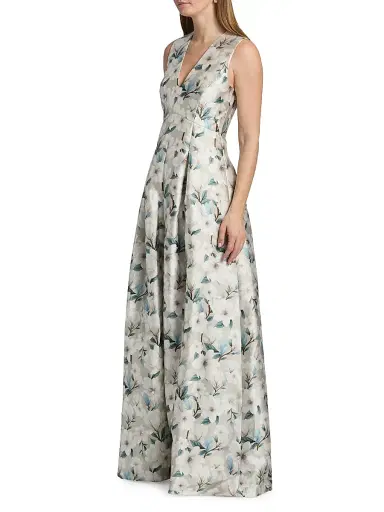 SACHIN & BABI Women's Brooklynne Floral Satin A-Line Gown - Champagne Magnolia | Thumbnail 4 SACHIN & BABI Women's Brooklynne Floral Satin A-Line Gown - Champagne Magnolia | Thumbnail 4