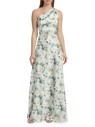 SACHIN & BABI Women's Delphine Floral One-Shoulder Trumpet Gown - Champagne Magnolia | Thumbnail 3 SACHIN & BABI Women's Delphine Floral One-Shoulder Trumpet Gown - Champagne Magnolia | Thumbnail 3