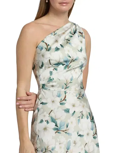 SACHIN & BABI Women's Delphine Floral One-Shoulder Trumpet Gown - Champagne Magnolia | Thumbnail 6 SACHIN & BABI Women's Delphine Floral One-Shoulder Trumpet Gown - Champagne Magnolia | Thumbnail 6