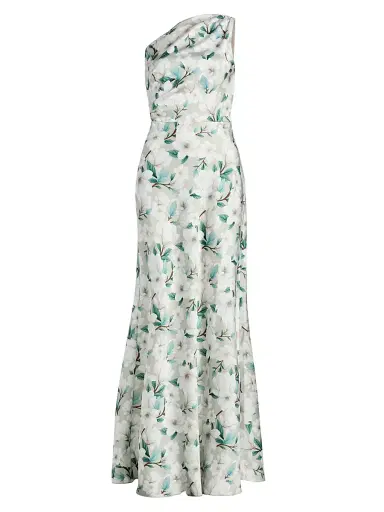SACHIN & BABI Women's Delphine Floral One-Shoulder Trumpet Gown - Champagne Magnolia | Thumbnail 1 SACHIN & BABI Women's Delphine Floral One-Shoulder Trumpet Gown - Champagne Magnolia | Thumbnail 1
