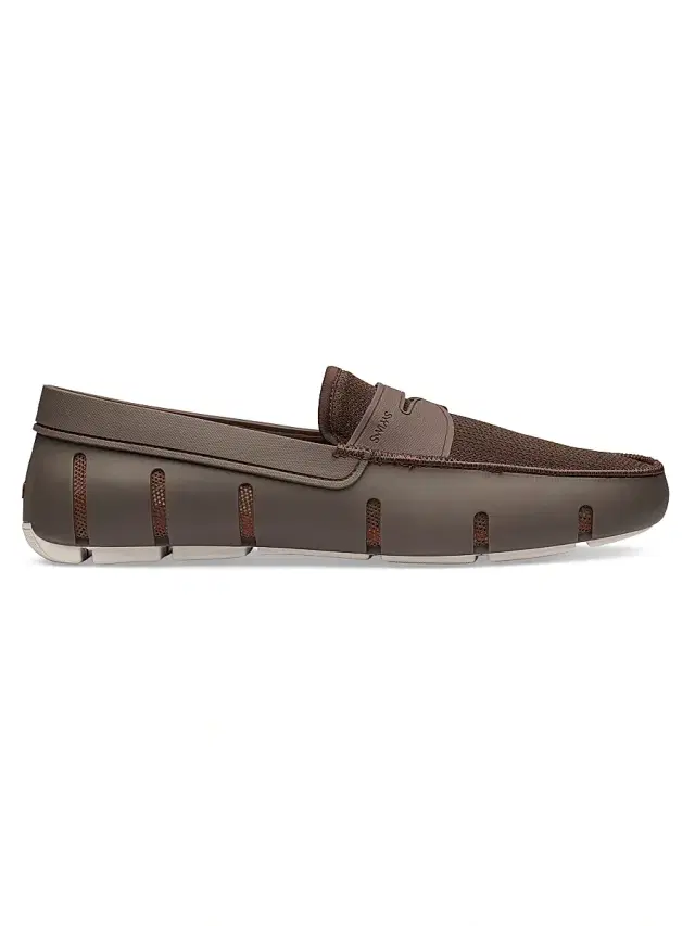 Men's Mesh & Rubber Penny Loafers - Espresso Mist Men's Mesh & Rubber Penny Loafers - Espresso Mist