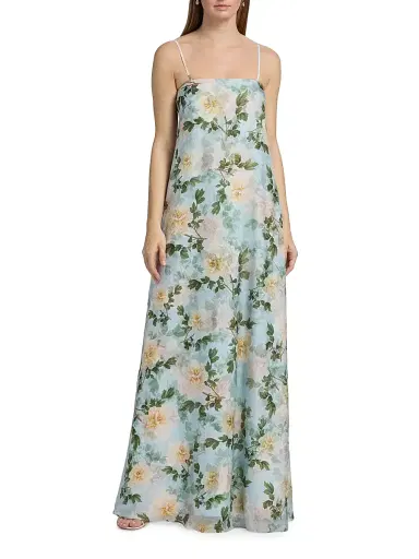 SACHIN & BABI Women's Shelby Floral Chiffon Slip Gown - Cloud Blue Peony - Size Large | Thumbnail 3 SACHIN & BABI Women's Shelby Floral Chiffon Slip Gown - Cloud Blue Peony - Size Large | Thumbnail 3
