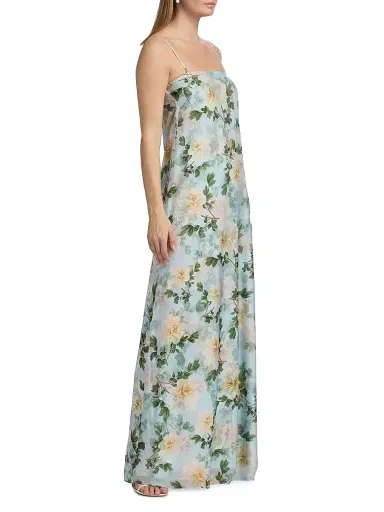 SACHIN & BABI Women's Shelby Floral Chiffon Slip Gown - Cloud Blue Peony - Size Large | Thumbnail 4 SACHIN & BABI Women's Shelby Floral Chiffon Slip Gown - Cloud Blue Peony - Size Large | Thumbnail 4