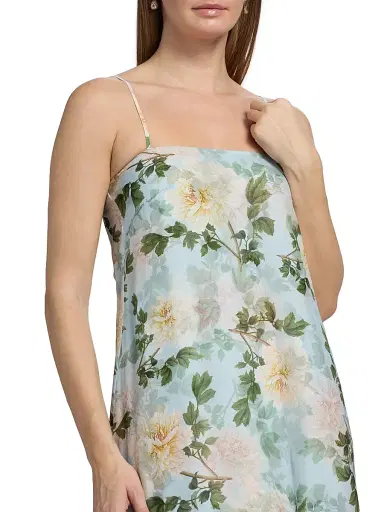 SACHIN & BABI Women's Shelby Floral Chiffon Slip Gown - Cloud Blue Peony - Size Large | Thumbnail 6 SACHIN & BABI Women's Shelby Floral Chiffon Slip Gown - Cloud Blue Peony - Size Large | Thumbnail 6