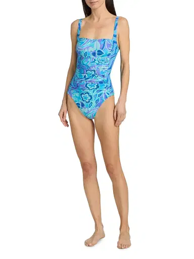 Johnny Was Women's Marilyn Floral-Paisley Ruched One-Piece Swimsuit - Mulla | Thumbnail 2 Johnny Was Women's Marilyn Floral-Paisley Ruched One-Piece Swimsuit - Mulla | Thumbnail 2