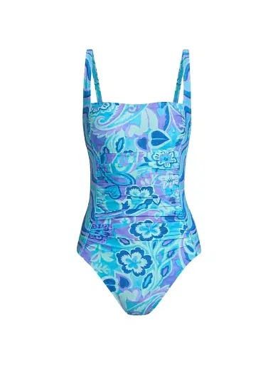 Johnny Was Women's Marilyn Floral-Paisley Ruched One-Piece Swimsuit - Mulla | Thumbnail 1 Johnny Was Women's Marilyn Floral-Paisley Ruched One-Piece Swimsuit - Mulla | Thumbnail 1