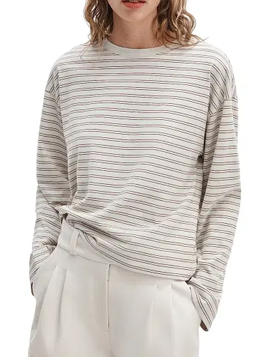 rag & bone Women's Kelly Striped Boxy Long-Sleeve T-Shirt | Thumbnail 3 rag & bone Women's Kelly Striped Boxy Long-Sleeve T-Shirt | Thumbnail 3