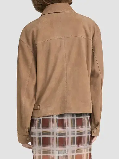 Frame Women's The Suede Utility Jacket - Chai | Thumbnail 3 Frame Women's The Suede Utility Jacket - Chai | Thumbnail 3