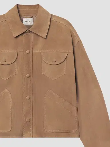 Frame Women's The Suede Utility Jacket - Chai | Thumbnail 7 Frame Women's The Suede Utility Jacket - Chai | Thumbnail 7