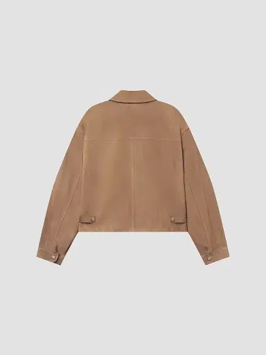 Frame Women's The Suede Utility Jacket - Chai | Thumbnail 8 Frame Women's The Suede Utility Jacket - Chai | Thumbnail 8