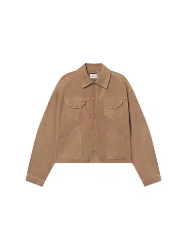 Frame Women's The Suede Utility Jacket - Chai | Thumbnail 1 Frame Women's The Suede Utility Jacket - Chai | Thumbnail 1